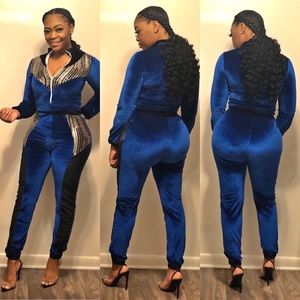 Velvet Sequins Jumpsuit